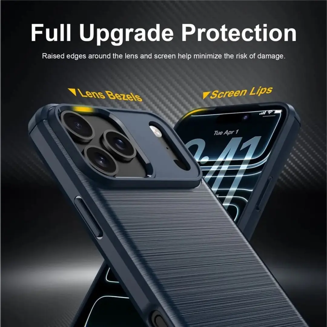 Selected Geborsteld TPU Hoesje iPhone 18 Pro - Blauw - afbeelding 6 van 6