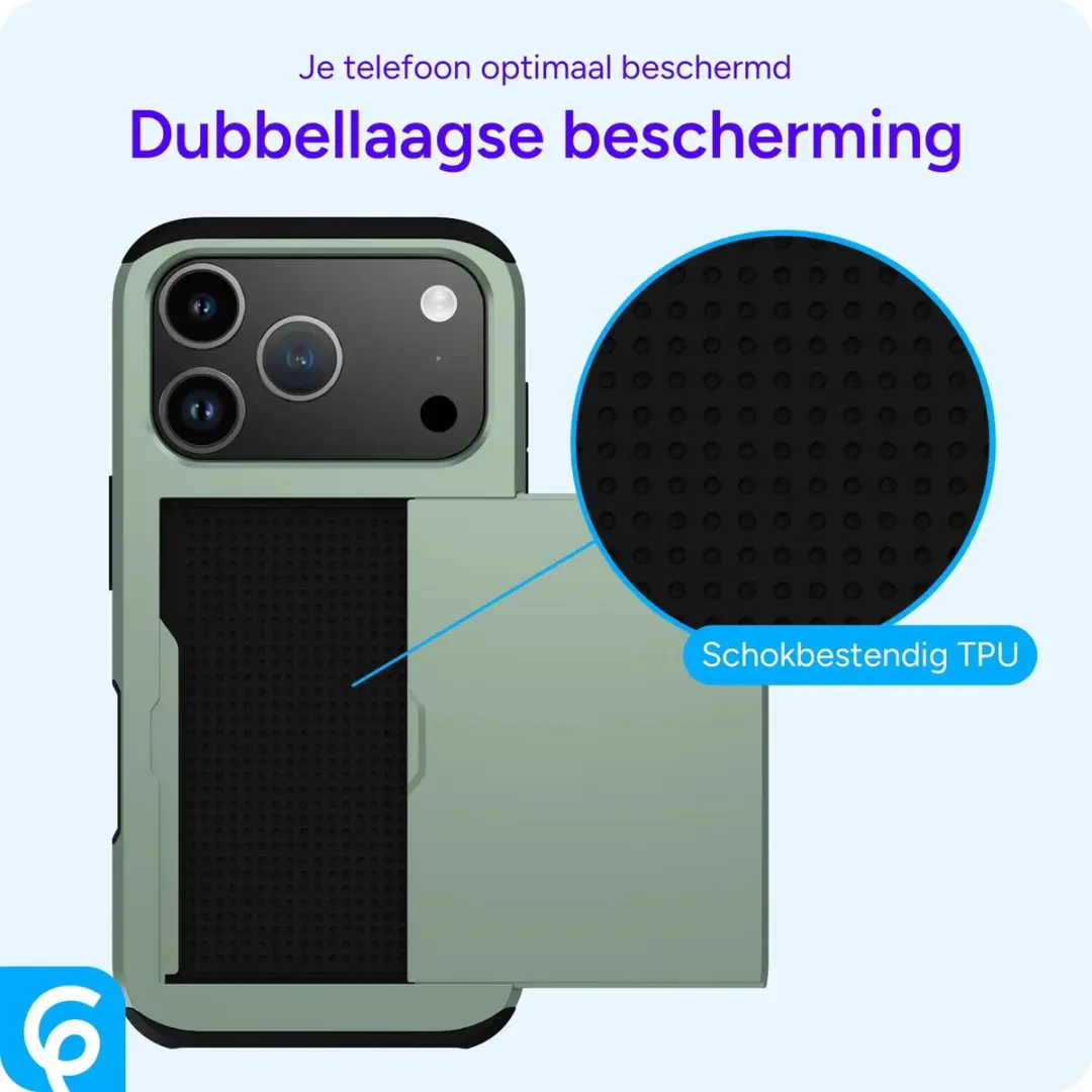 Selected Hoesje iPhone 18 Pro Max Groen - Kaarthouder 2 Pasjes - afbeelding 5 van 6