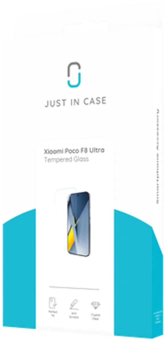 Just in Case Screenprotector Xiaomi Poco F8 Ultra - Gehard Glas - afbeelding 5 van 6