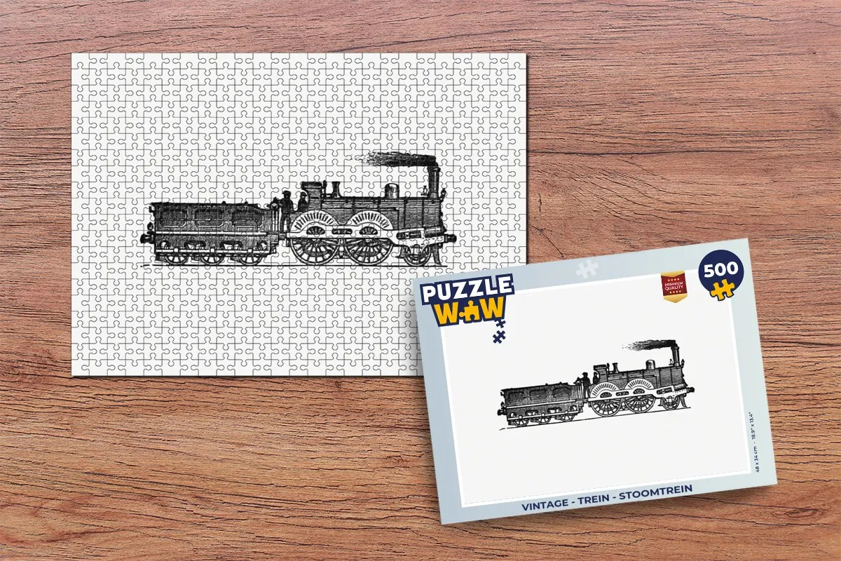 PuzzleWow Vintage Stoomtrein Legpuzzel 500 Stuks - Multicolor