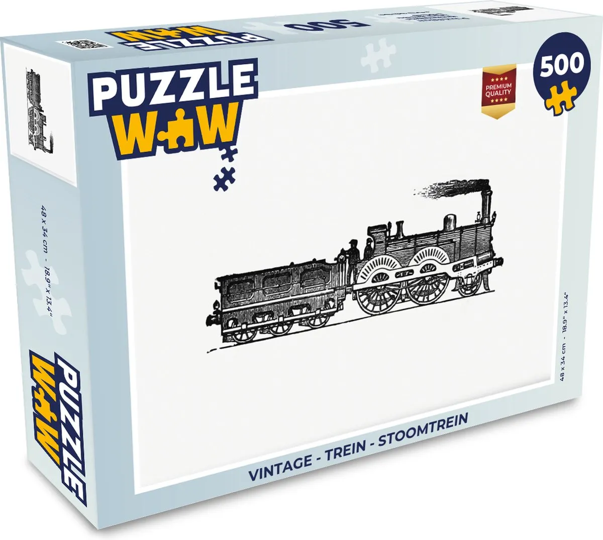 PuzzleWow Vintage Stoomtrein Legpuzzel 500 Stuks - Multicolor