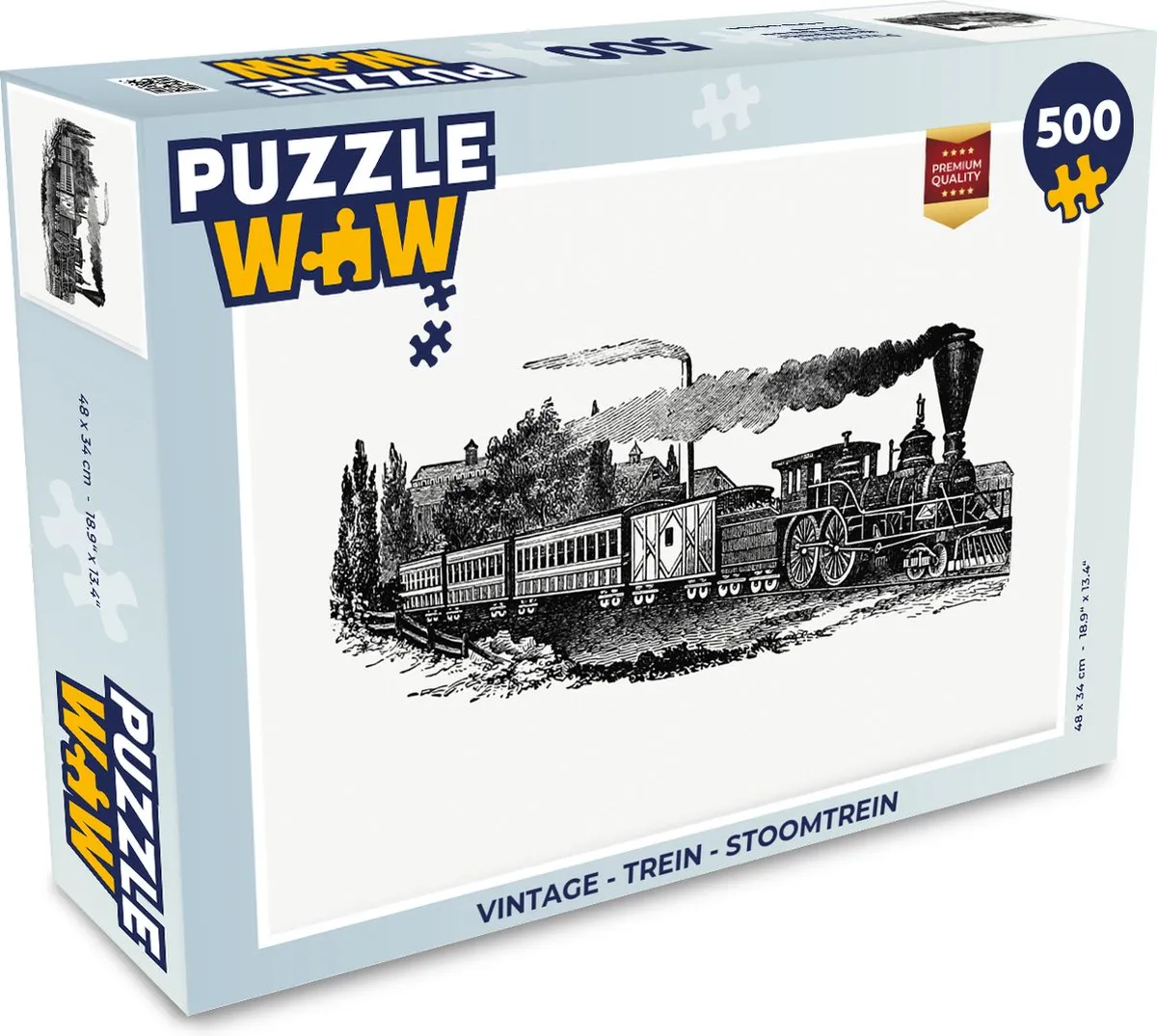 PuzzleWow Vintage Stoomtrein Legpuzzel 500 Stuks - Multicolor