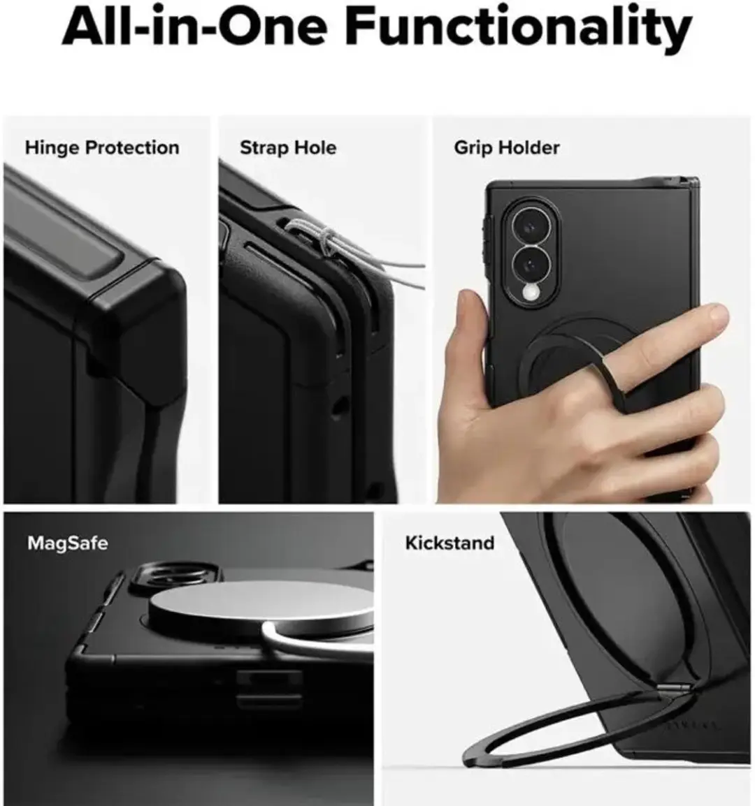 Ringke Hoesje Samsung Galaxy Z Fold8 - MagSafe/Zwart - afbeelding 3 van 6