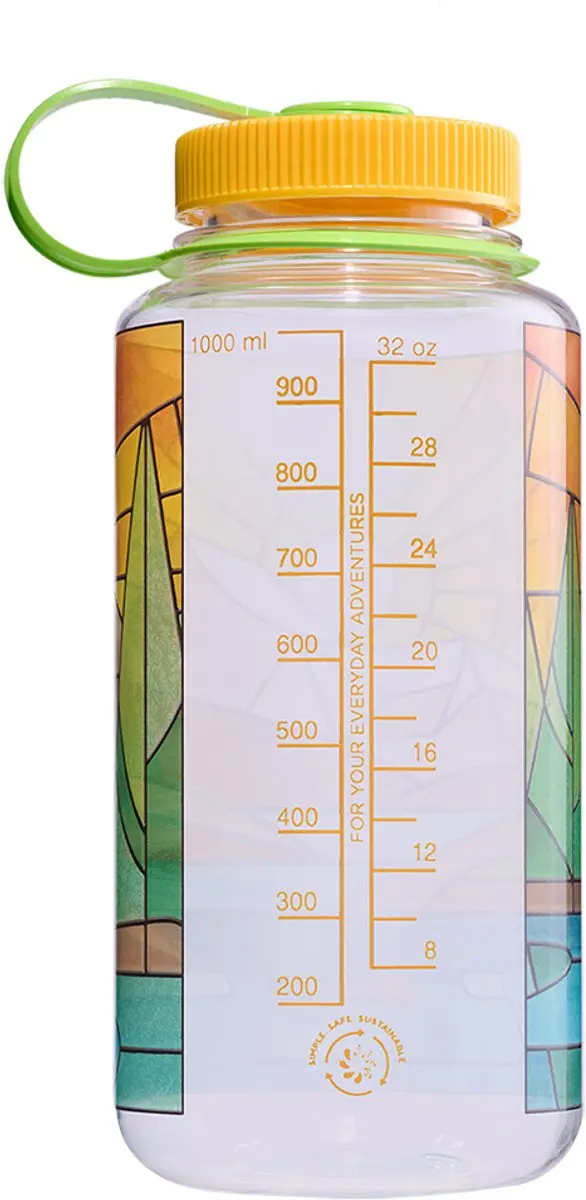 Nalgene Wide-Mouth 1000ml Drinkfles - Clear Stained River - afbeelding 3 van 6