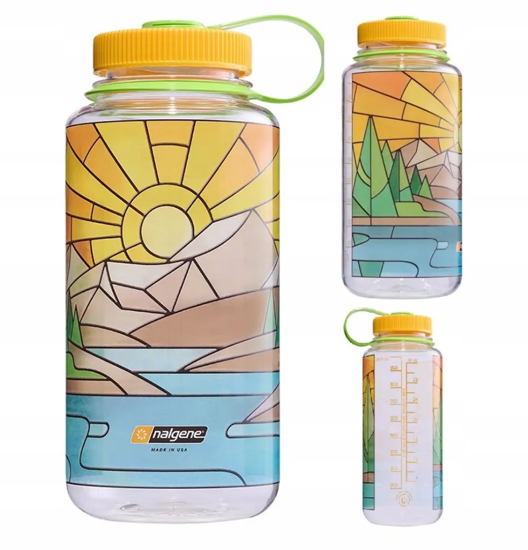 Nalgene Wide-Mouth 1000ml Drinkfles - Clear Stained River - afbeelding 5 van 6