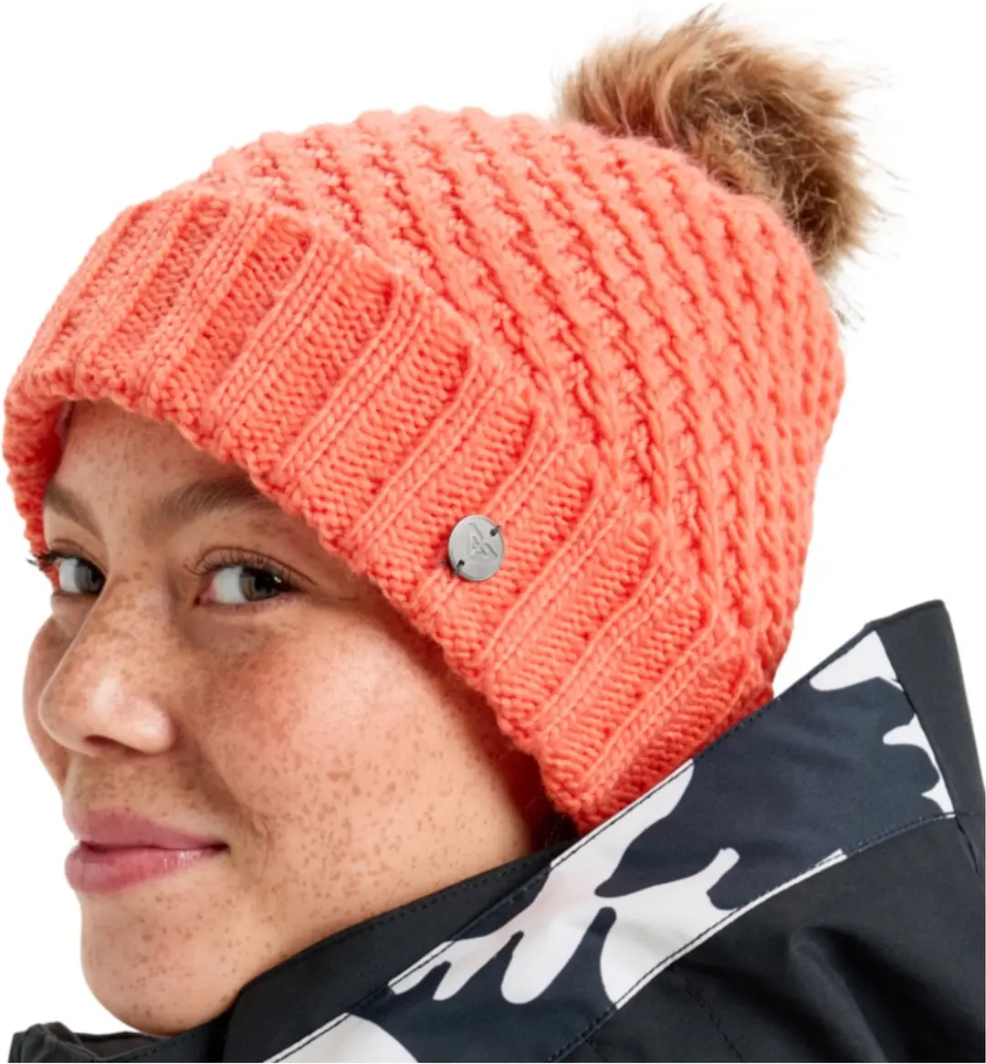 Roxy Dames Blizzard Muts - Coral Chic - afbeelding 3 van 5