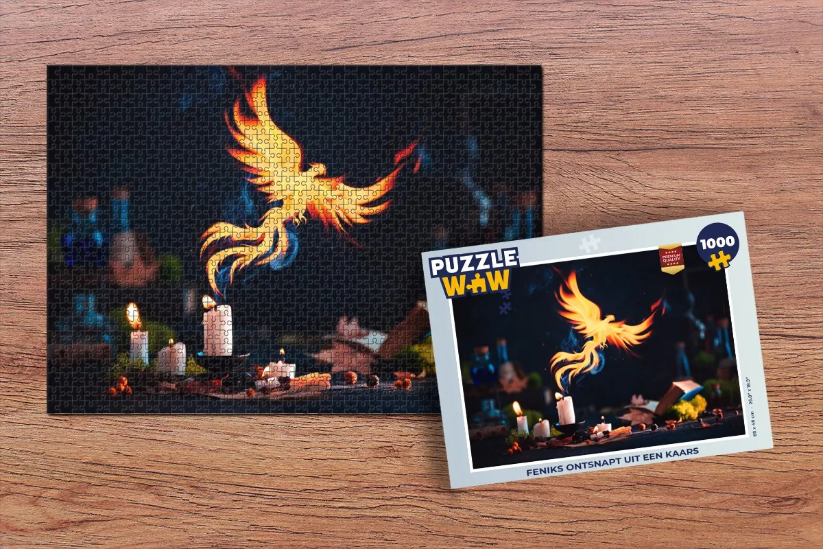 PuzzleWow Feniks Ontsnapt Uit Een Kaars Legpuzzel 1000 Stuks - Multicolor