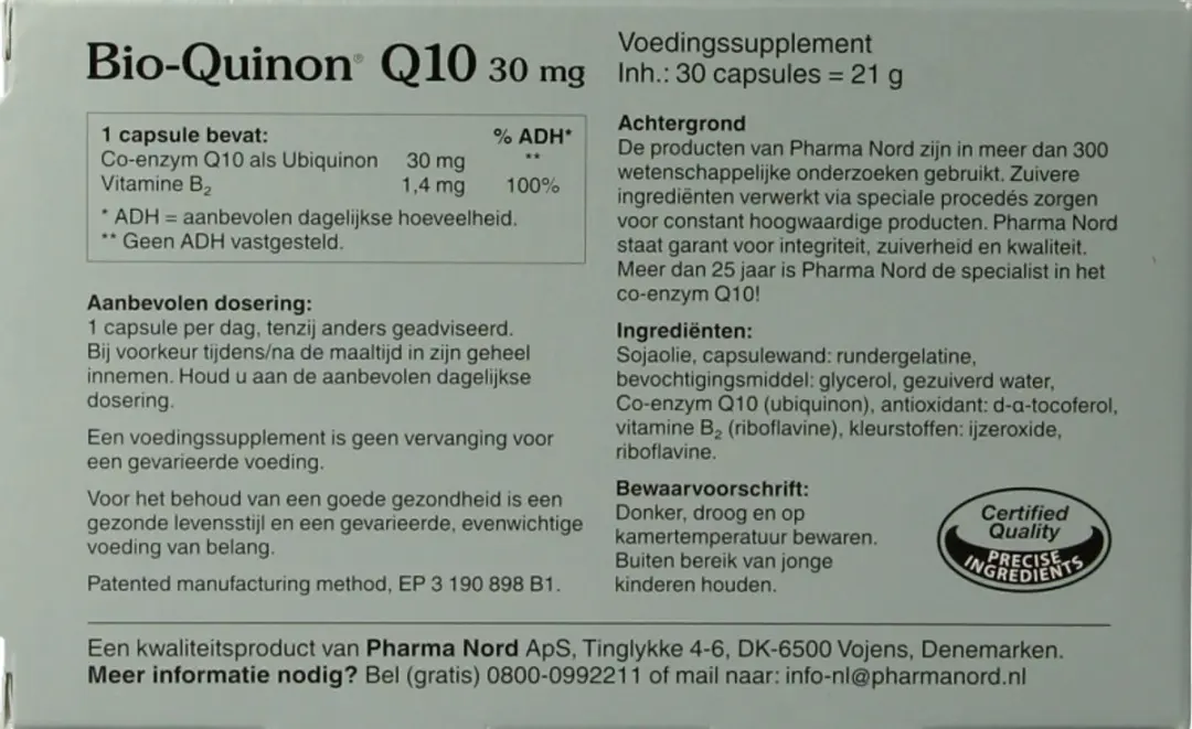 Pharma Nord Bio Quinon Q10 30mg - 30 Capsules - afbeelding 3 van 6