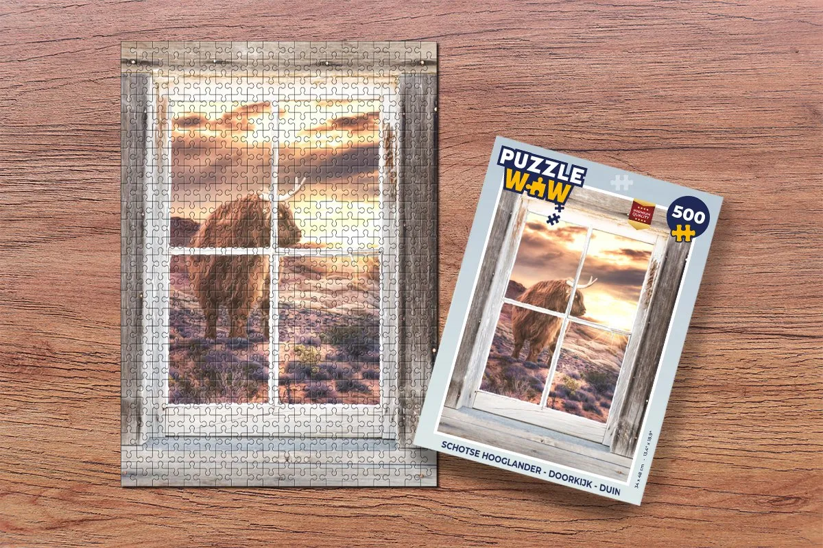 PuzzleWow Schotse Hooglander Legpuzzel 500 Stuks - Multicolor