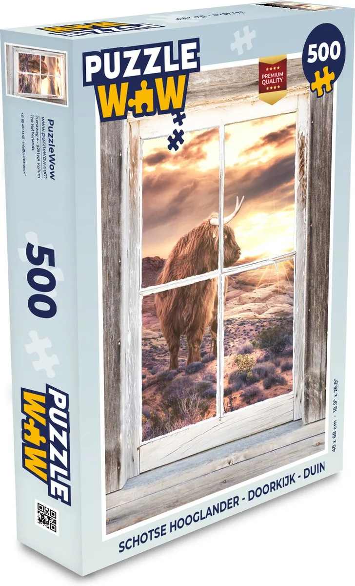 PuzzleWow Schotse Hooglander Legpuzzel 500 Stuks - Multicolor