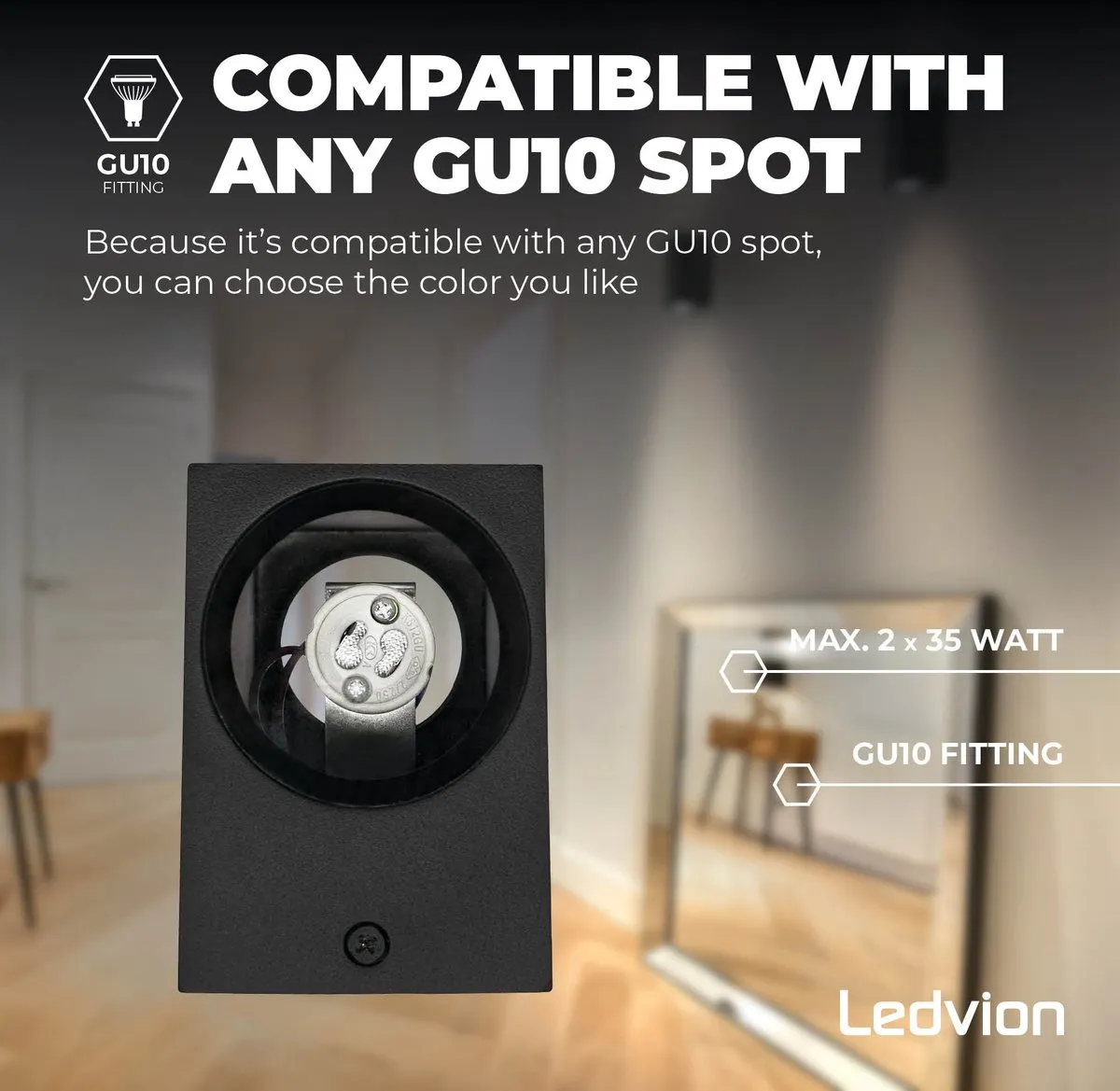 LEDVION Wandlamp met Sensor 2700K 3W - IP54 - Zwart - afbeelding 6 van 6