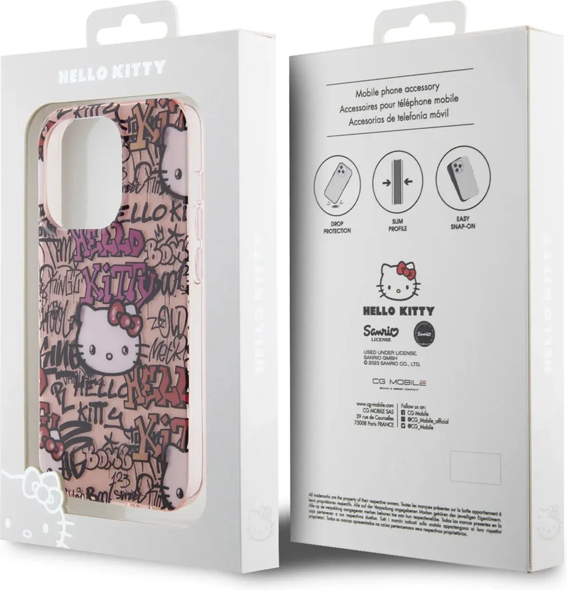 Hello Kitty IML Graffiti Hoesje iPhone 15 Pro Max - Roze
