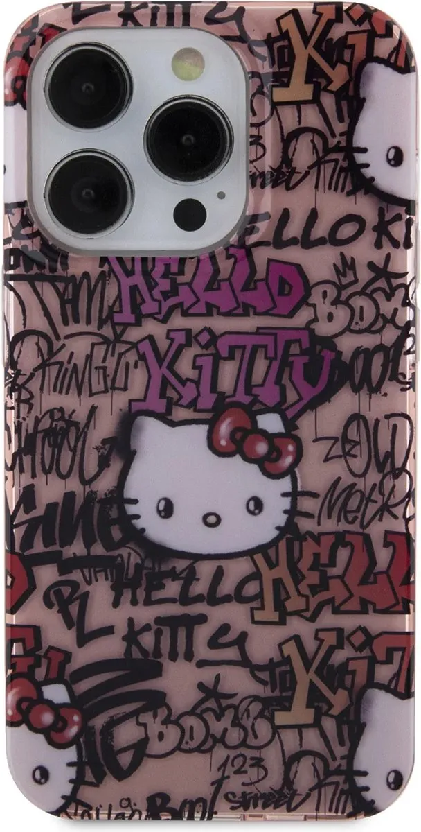Hello Kitty IML Graffiti Hoesje iPhone 15 Pro Max - Roze - afbeelding 6 van 6