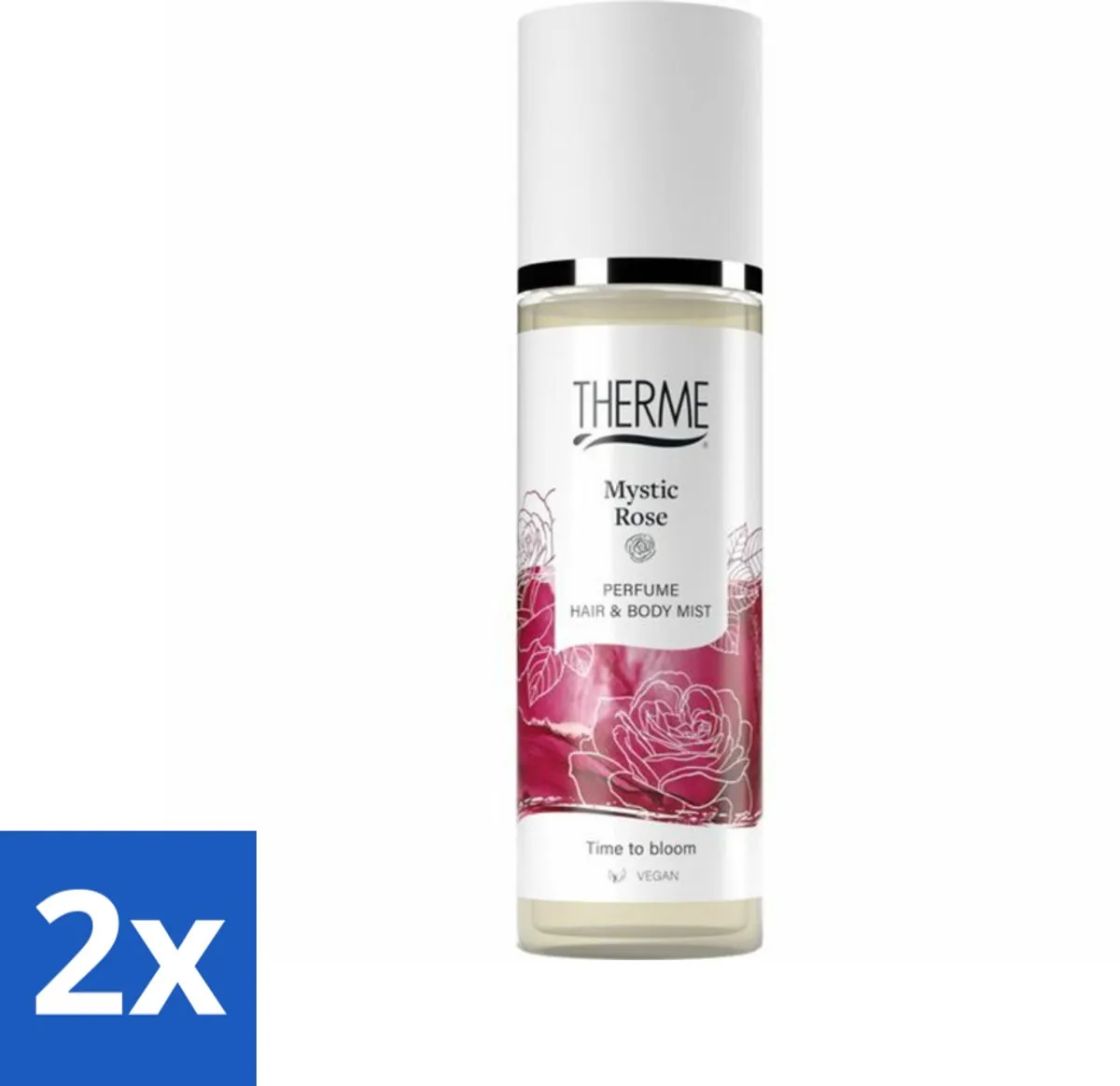 2 x Therme - Mystic Rose - Parfum Haar- & Lichaamsmist - Verfrissend - Verzorgend - 200ml - Parfum Mist - Roos Parfum - Body Mist - Haar Mist - Verfrissende Mist
