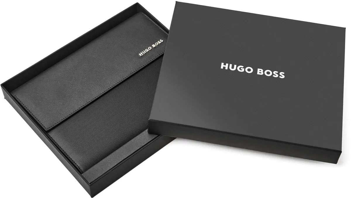 Hugo Boss A5 Schrijfmap Pinstripe - 4 Vakken - Zwart