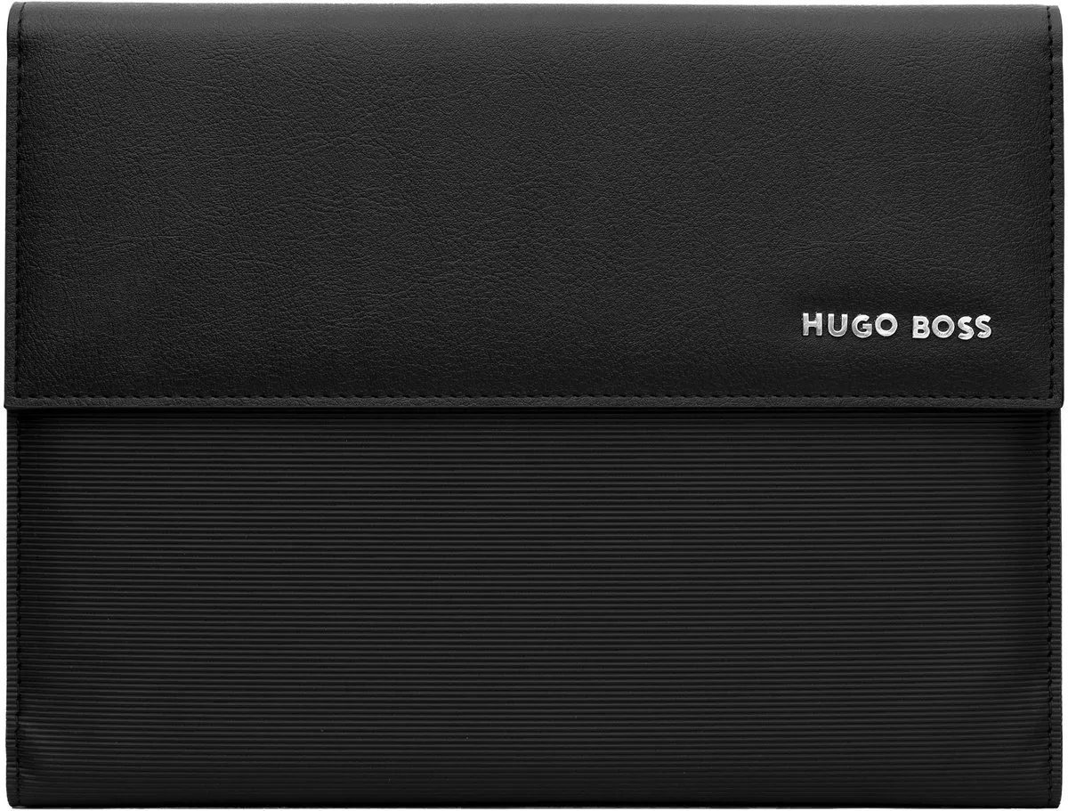 Hugo Boss A5 Schrijfmap Pinstripe - 4 Vakken - Zwart
