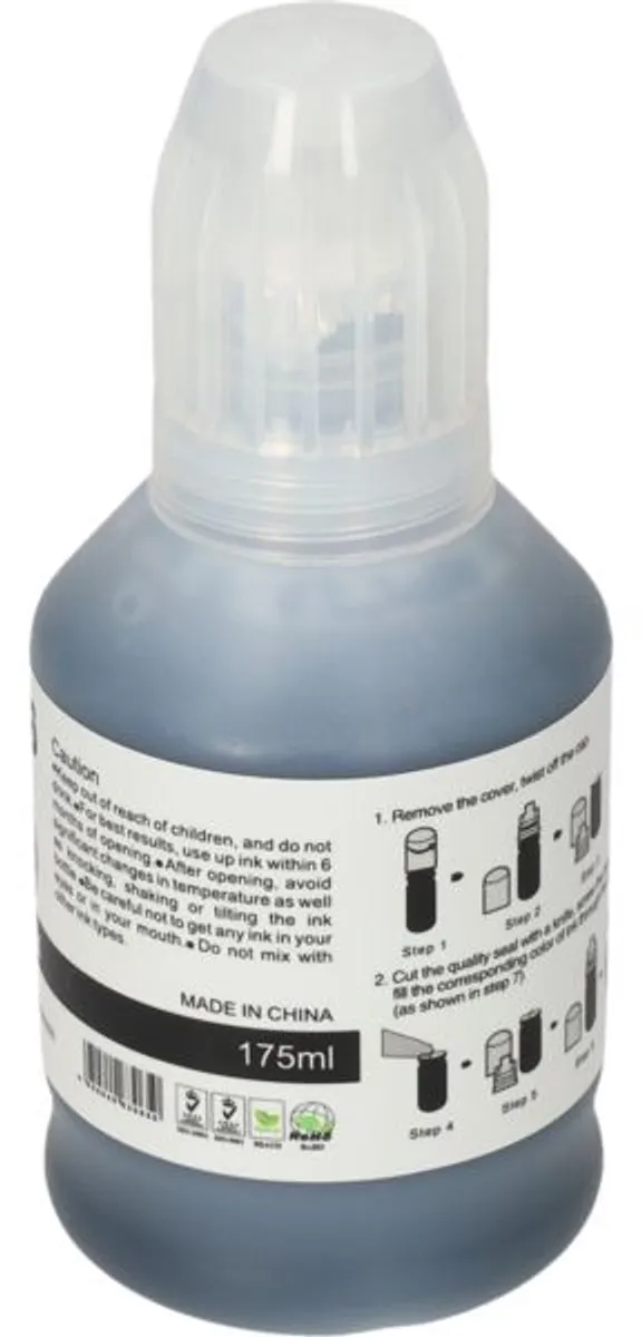 PrintAbout GI-56BK Inktcartridge - Zwart - 175ml - o.a. Canon PIXMA