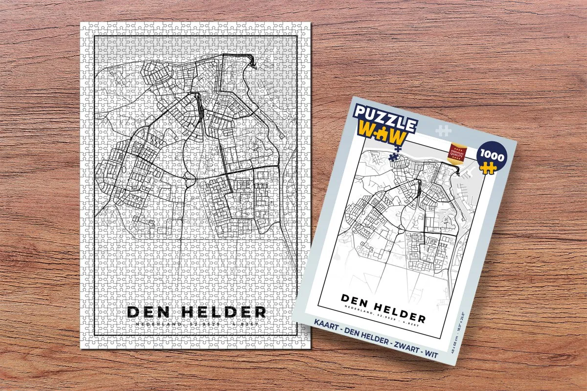 PuzzleWow Puzzel Kaart Den Helder 1000 Stuks - Multicolor