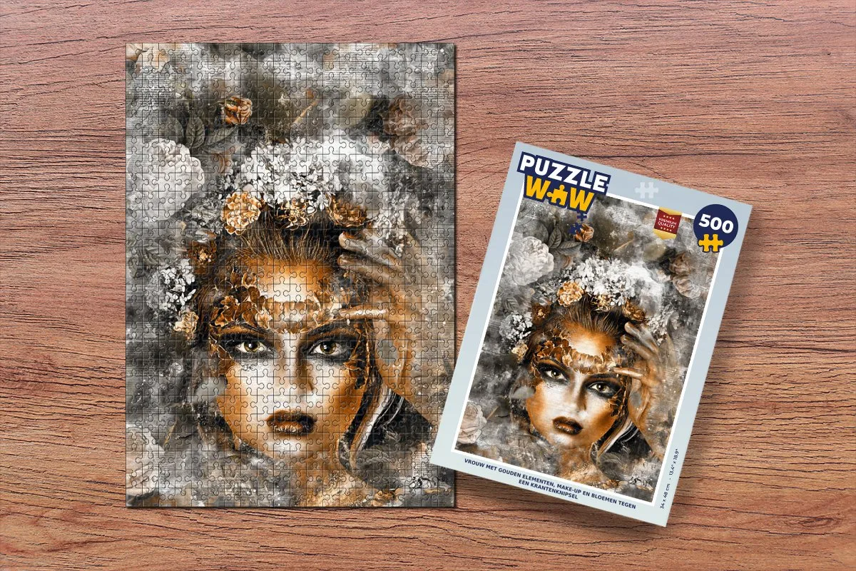 PuzzleWow Vrouwen Make-up Bloem Legpuzzel 500 Stuks - Multicolor