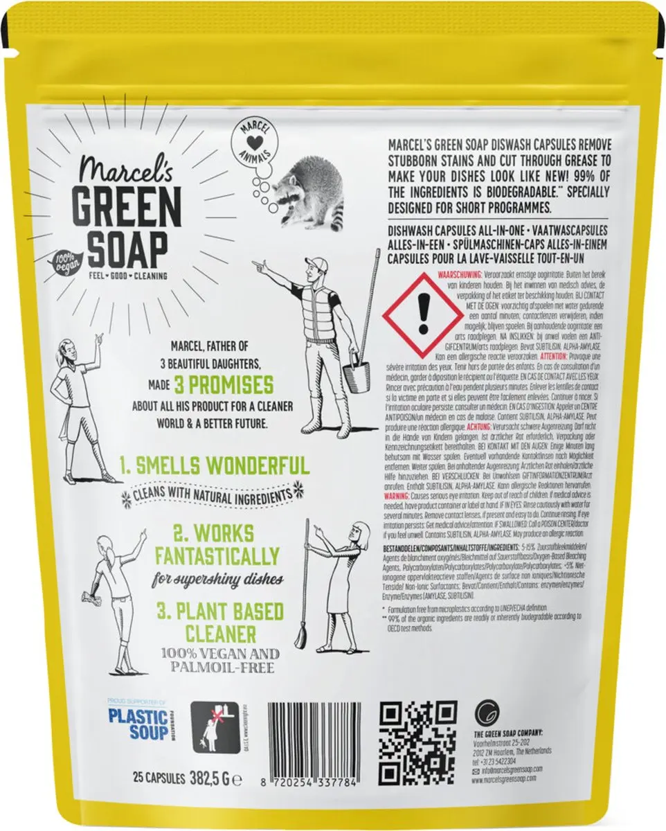 Marcel's Green Soap Vaatwascapsules Eco All-In-One 25 Stuks - afbeelding 3 van 5