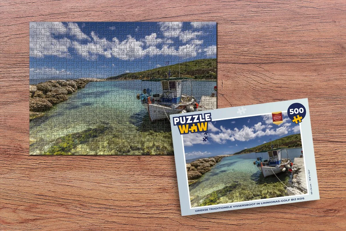 PuzzleWow Griekse Vissersboot Legpuzzel 500 Stuks - Multicolor
