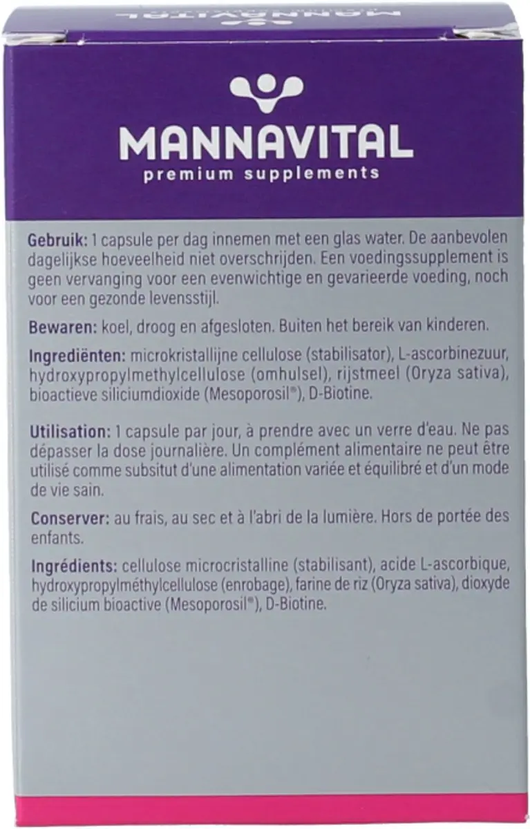 Mannavital Biotine Platinum 60 Capsules - Vegetarisch
