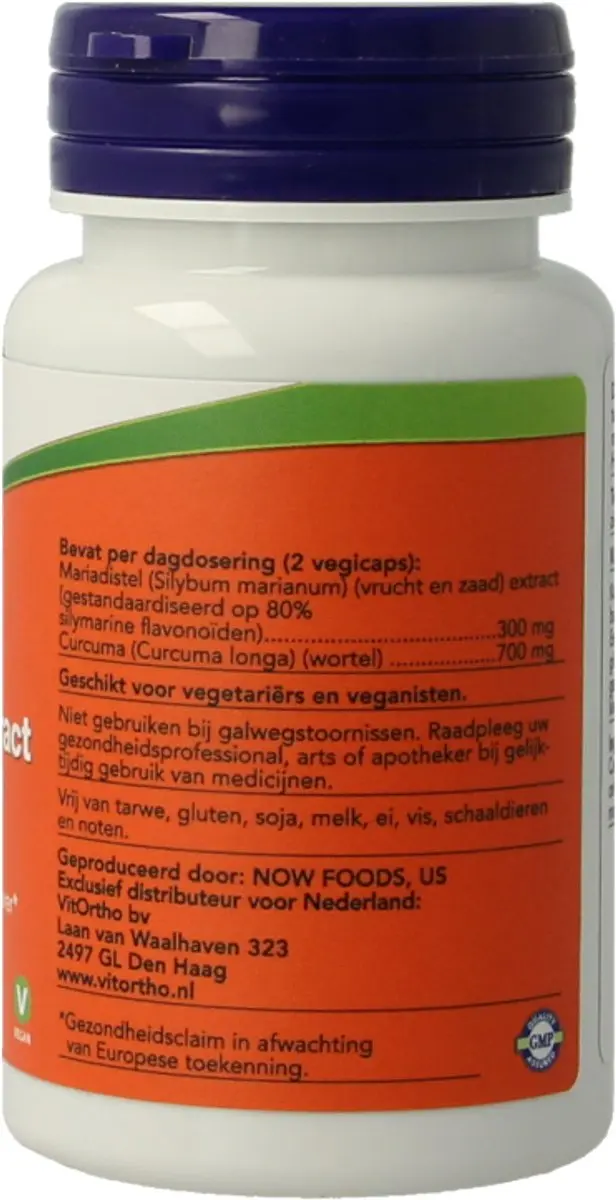 Now Foods Silymarine & Curcuma 60 Vegicaps - afbeelding 2 van 6