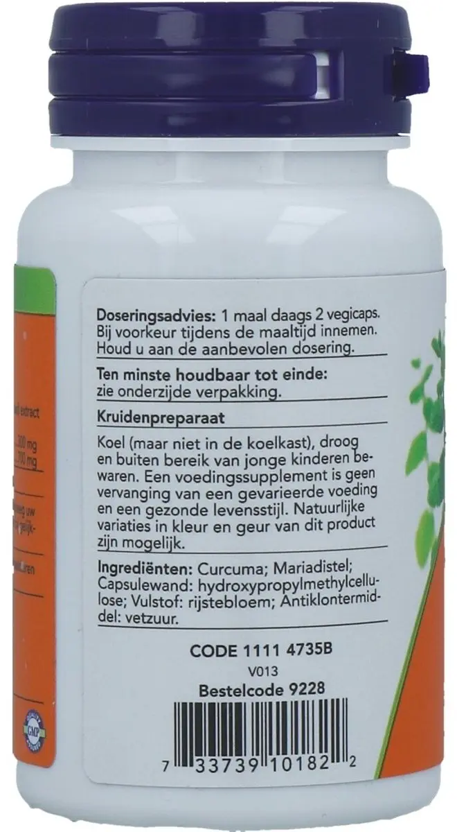 Now Foods Silymarine & Curcuma 60 Vegicaps - afbeelding 5 van 6