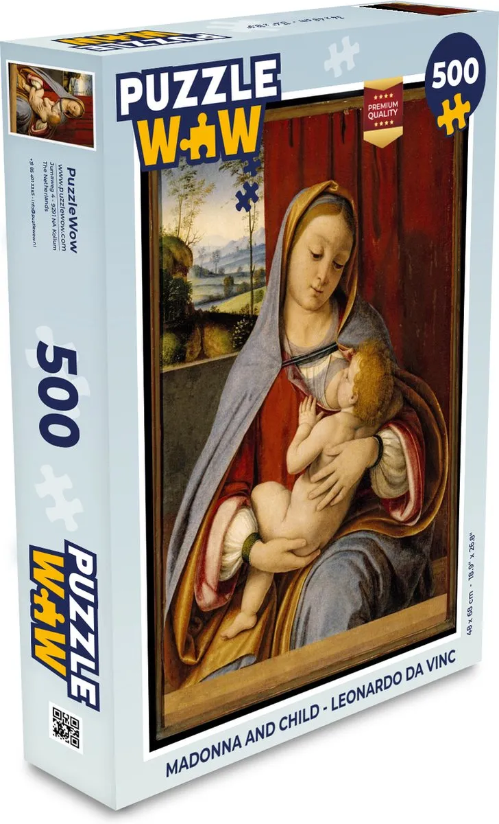 PuzzleWow Madonna and Child Legpuzzel 500 Stuks - Multicolor