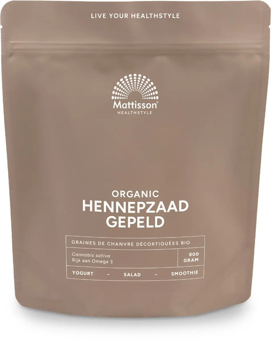 Mattisson Biologisch Hennepzaad Gepeld 800g