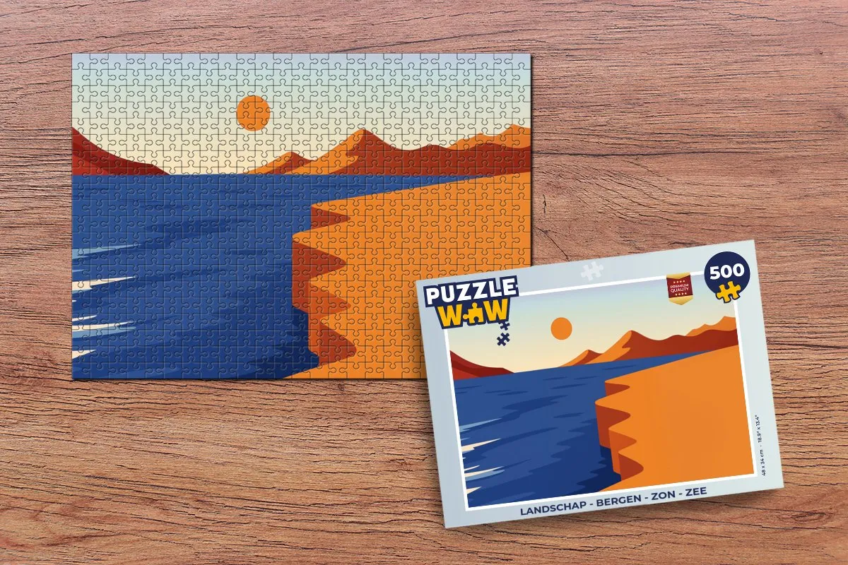 PuzzleWow Bergen - Zee - Zon Legpuzzel 500 Stuks