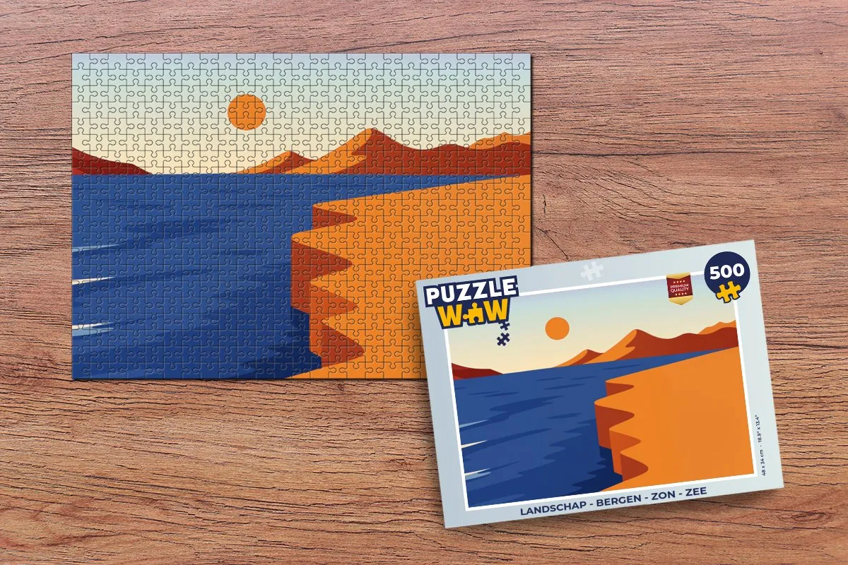 PuzzleWow Bergen - Zee - Zon Legpuzzel 500 Stuks