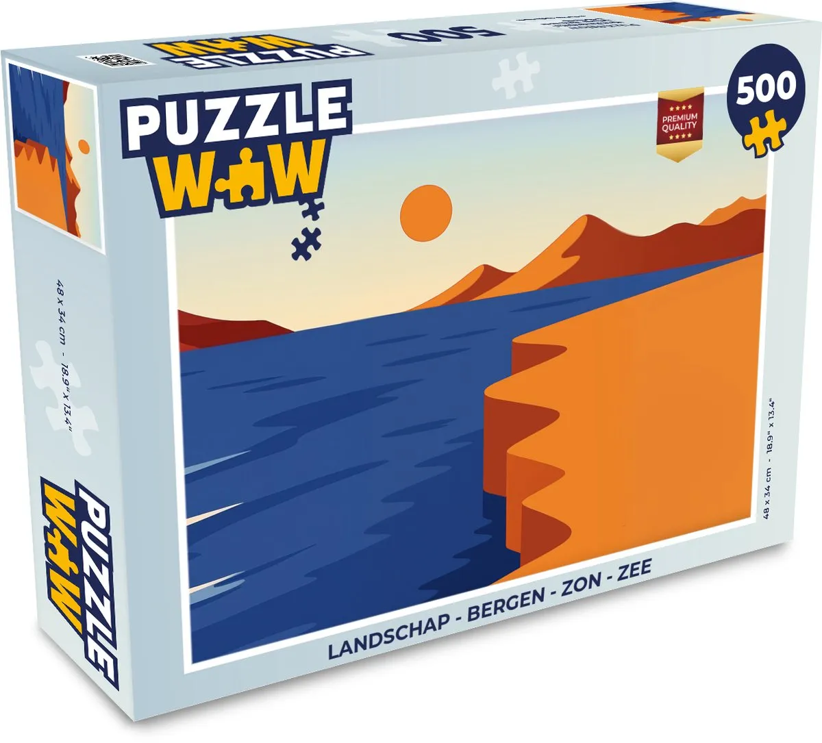 PuzzleWow Bergen - Zee - Zon Legpuzzel 500 Stuks
