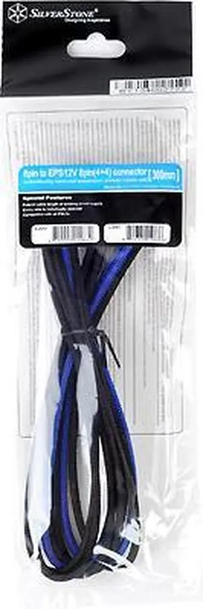 SilverStone PP07-EPS8BA Elektriciteitssnoer - Zwart/Blauw