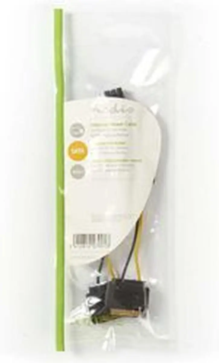 Nedis CCGP74205VA015 Voedingskabel - 2x SATA 15-Pins Male - PCIe Female - 0,20m - Geel/Zwart - afbeelding 4 van 6