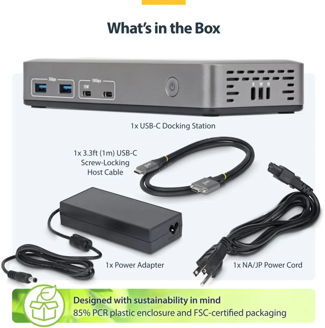 Startech 196UE-USBC-DOCK USB-C Docking Station - Grijs - afbeelding 3 van 6