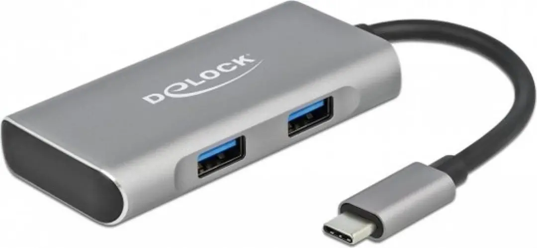 Delock External USB 10 Gbps USB Type-C™ Hub with 2 x USB Type-A and 2 x USB Ty