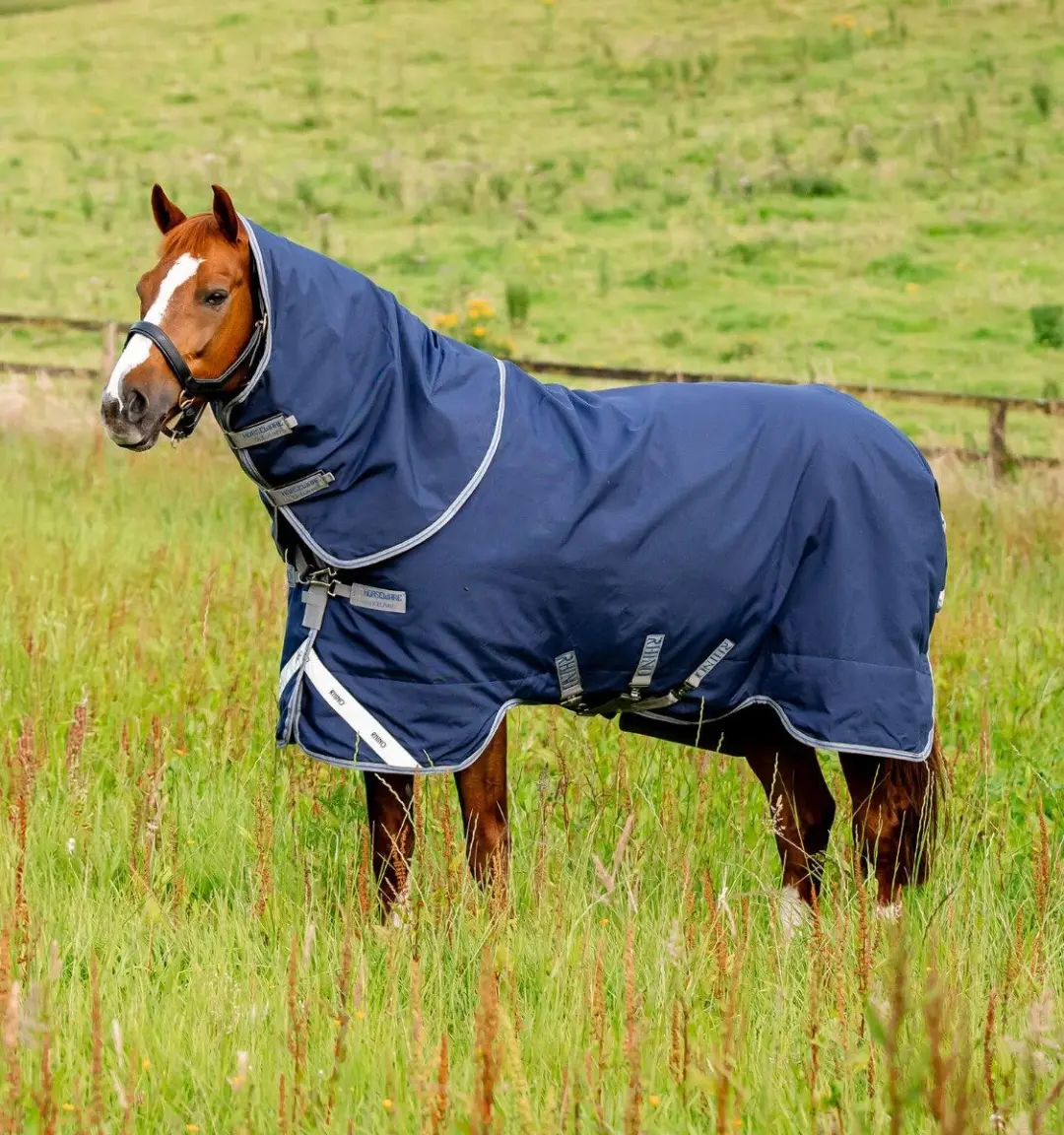 Rhino Plus Turnout Med VL 250g Navy/Titanium Grey & Classic Blue 72_6'0"