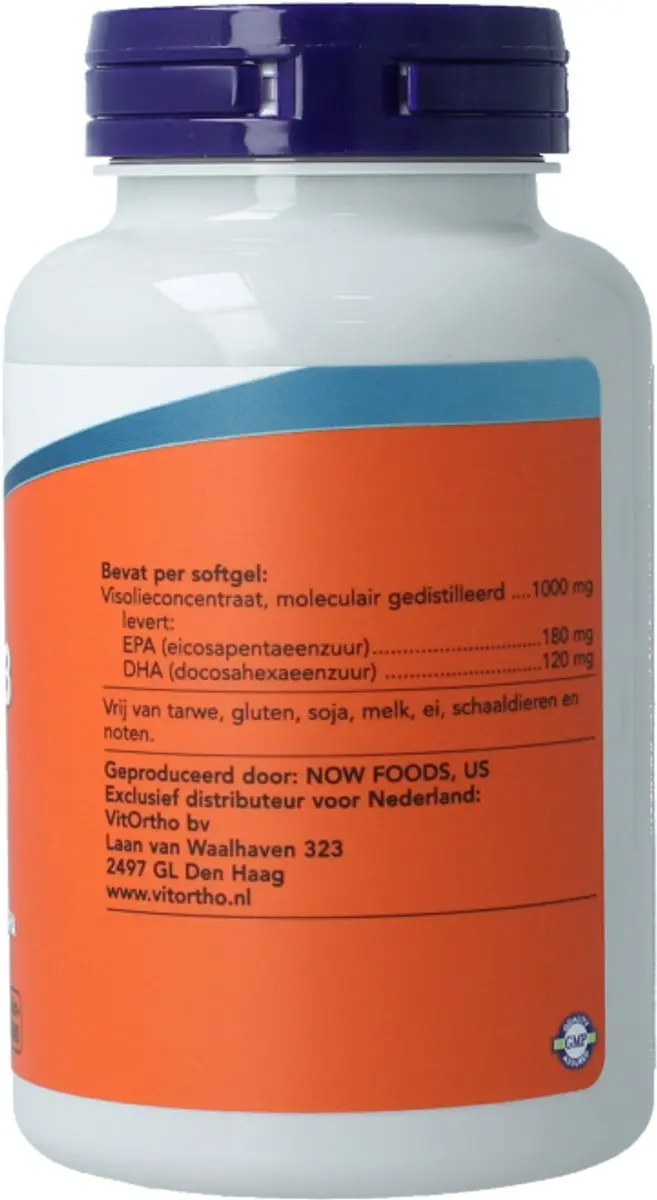 Now Foods Omega-3 Basis 1000mg Visolieconcentraat - 100 Softgels