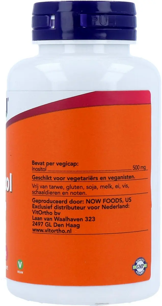 Now Foods Inositol 500mg - 100 Vegicaps - afbeelding 2 van 6