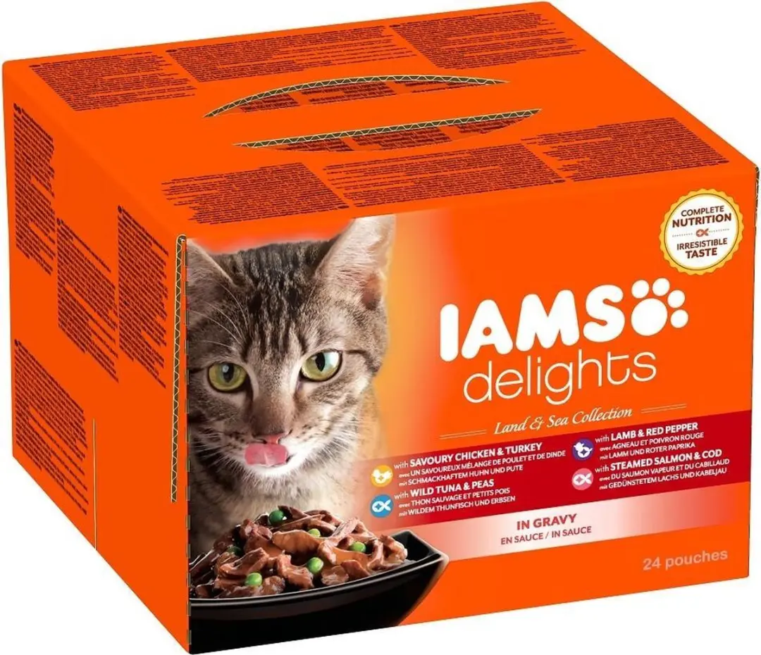 Iams Delights Land en Zee collectie in Saus