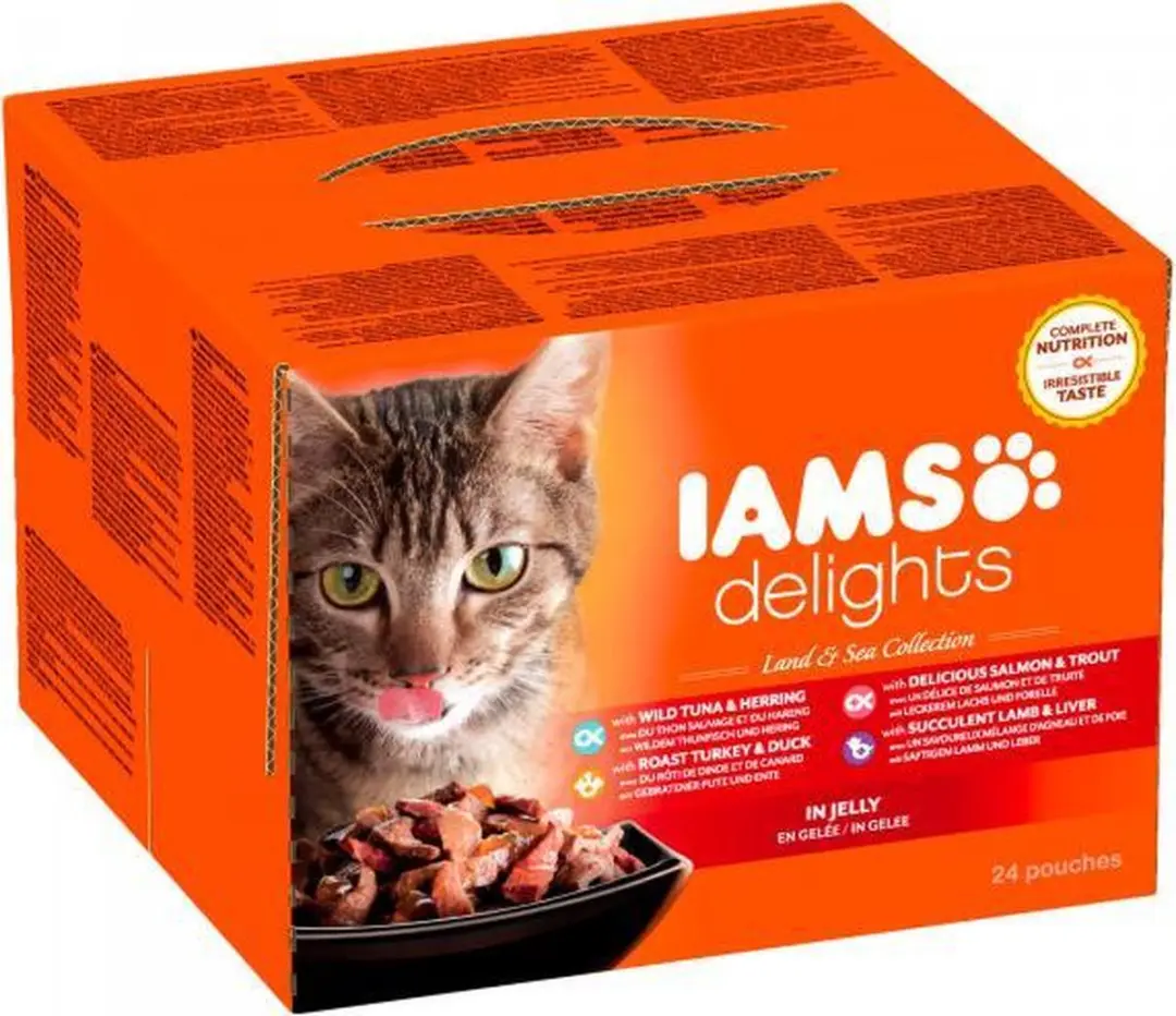 Iams Delights Land en Zee collectie in Jelly