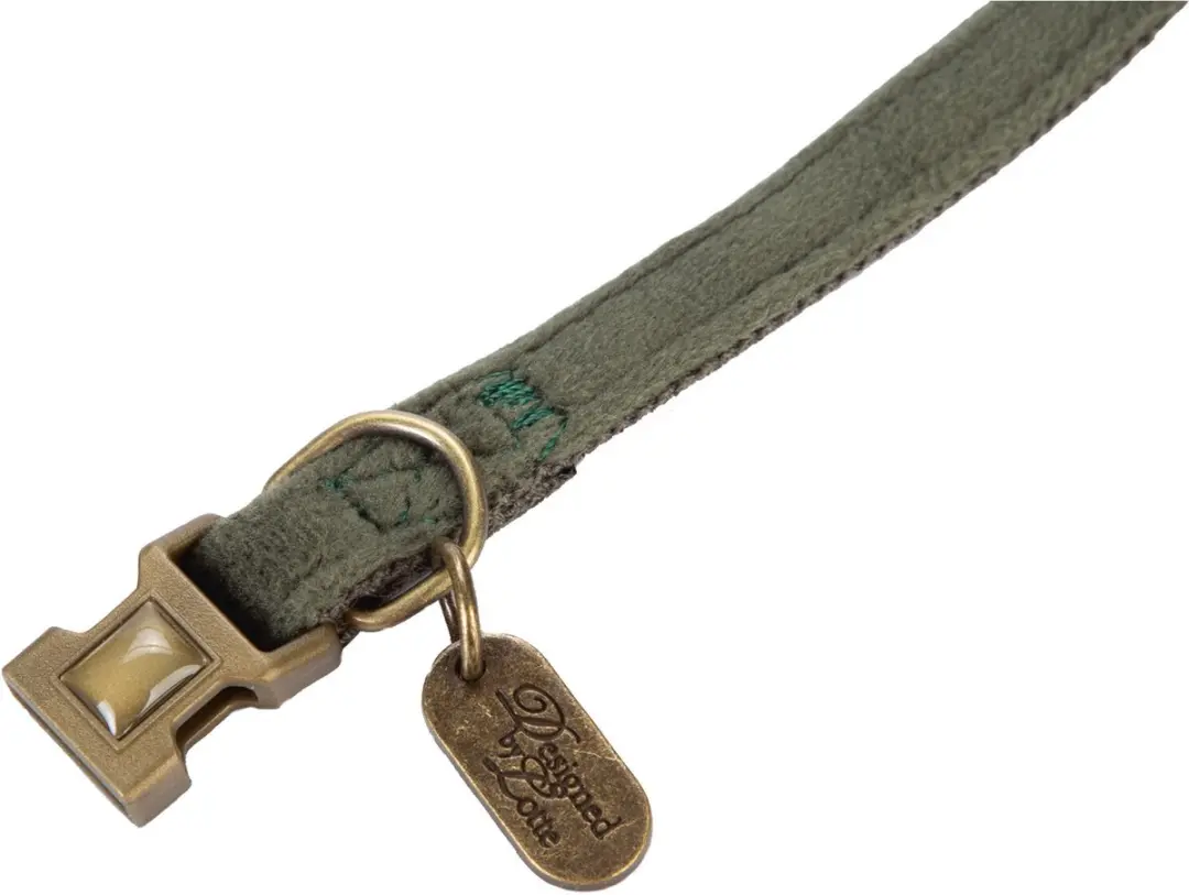 Designed by Lotte Kattenhalsband Velura - Groen - 20-30 cm