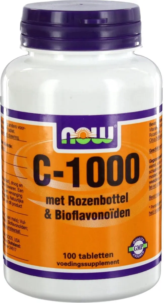 Now Foods C-1000 met Rozenbottel & Bioflavonoïden 100 Tabletten