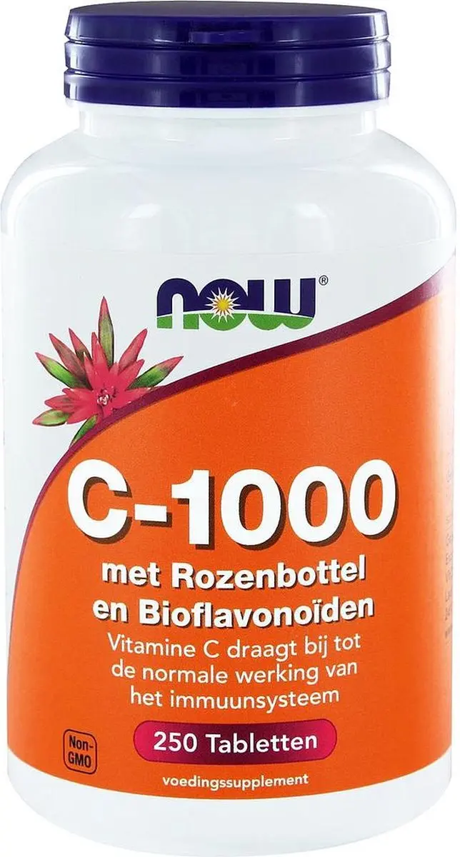 Now Foods C-1000 met Rozenbottel & Bioflavonoïden 100 Tabletten