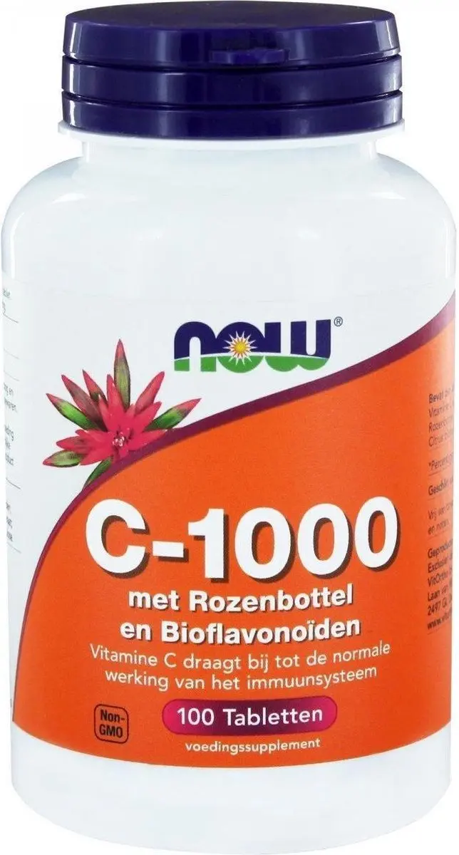 Now Foods C-1000 met Rozenbottel & Bioflavonoïden 100 Tabletten