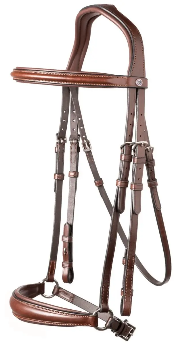 Trust Rome trens hoofdstel lage neusriem Brown Silver Cob