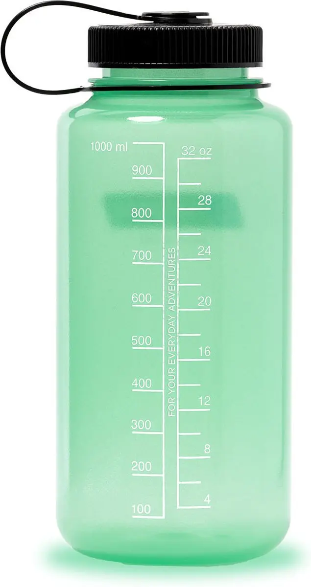 Nalgene Wide Mouth Fles 1L - Glow Green - afbeelding 2 van 4