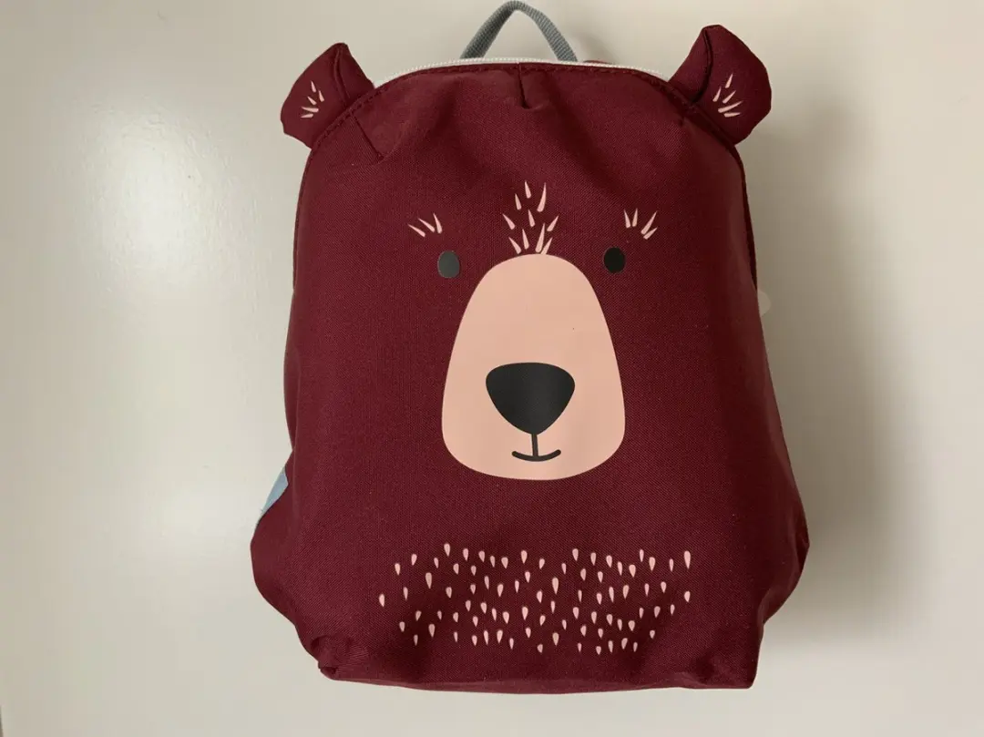 Tiny Backpack bear burgundy