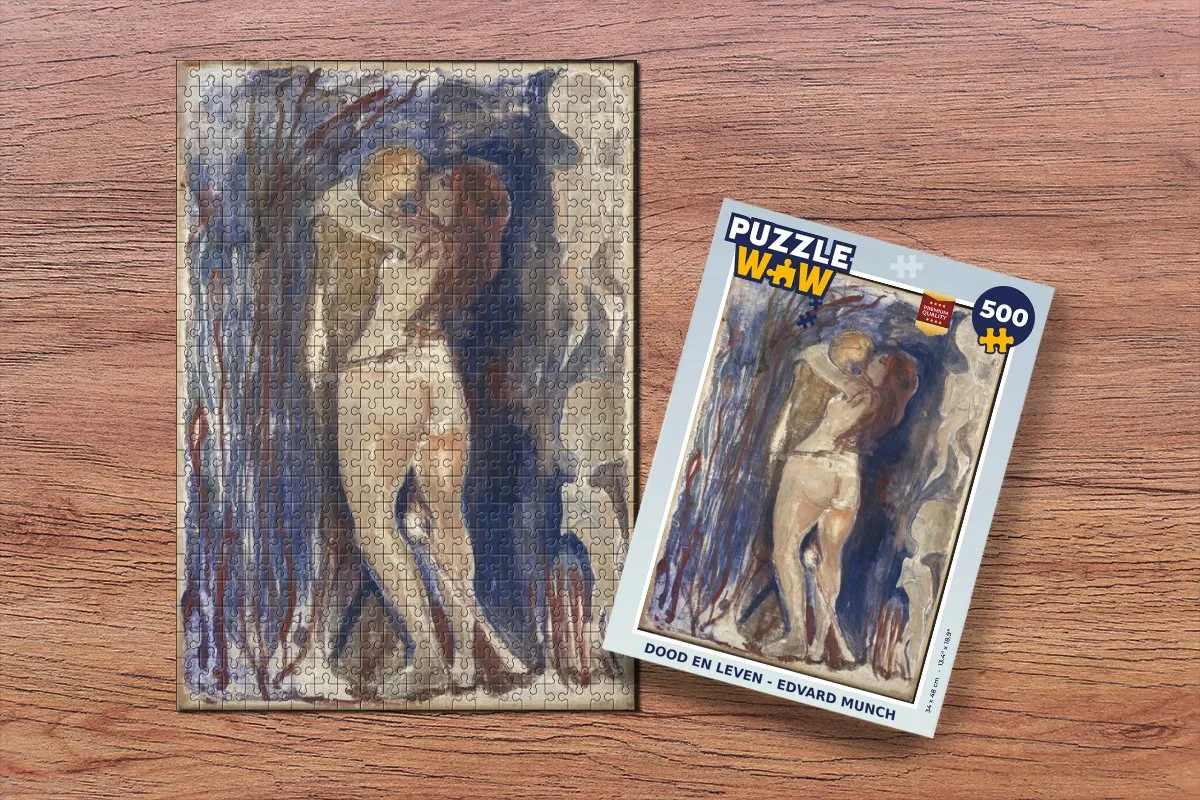 PuzzleWow Edvard Munch Dood en Leven Legpuzzel 500 Stuks - Multicolor